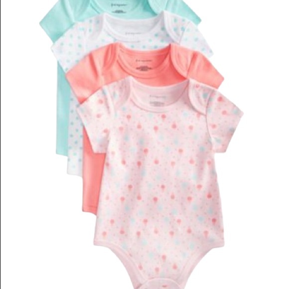 FIRST IMPRESSIONS Baby Girls 4-Pack Ice Cream Cotton Bodysuit Set - Picture 1 of 7